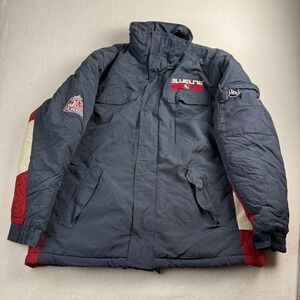 Blueline NHL Columbus Blue Jackets Vintage Men's Navy Puffer Parka Jacket Medium